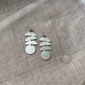 Silver Geometric Statement Earrings